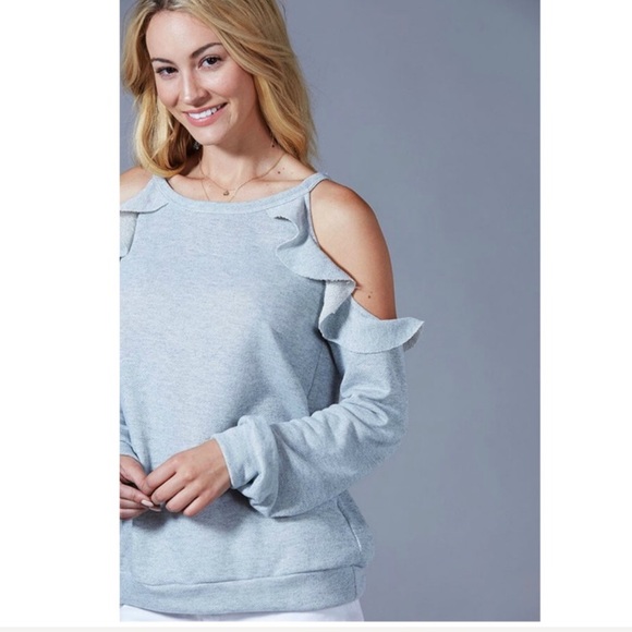 Cold Shoulder Sweatshirt made in USA - Picture 5 of 9